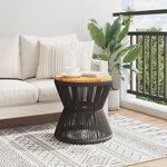 vidaXL Table basse avec base en fil de fer noir bois d'acacia massif