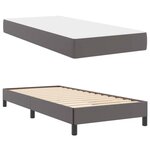 vidaXL Cadre de lit avec matelas Gris 80 x 200 cm tissu