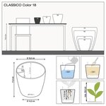 LECHUZA Jardinière CLASSICO Color 18 ALL-IN-ONE Ardoise