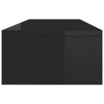 vidaXL Support de moniteur Noir brillant 100 x 24 x 13 cm Aggloméré