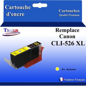 T3AZUR - Cartouche compatibles avec Canon CLI526 CLI-526 XL  pour Canon Pixma IP4850 IP4950 IX6550 MG5140 MG5150 MG5240 MG5250 MG5340 MG5350 MX715 MX885 MX895 - Magenta