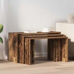 vidaXL Tables gigognes 3 Pièces vieux bois bois d'ingénierie