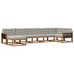 vidaXL Ensemble de canapés d'extérieur 7 pc Naturel et gris clair