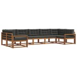 vidaXL Ensemble de canapés d'extérieur 7 pc Naturel et Anthracite
