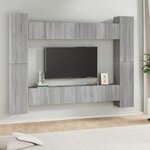 vidaXL Ensemble de meubles TV 10 Pièces Sonoma gris Bois d'ingénierie