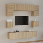 vidaXL Ensemble de meubles TV 8 Pièces Chêne sonoma Bois d'ingénierie