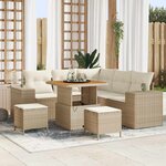 vidaXL Ensemble de canapé de jardin 8 Pièces Beige  Crème 80 x 80 x 71 cm