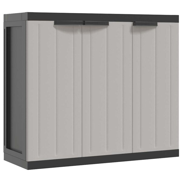 vidaXL Armoire de rangement d'extérieur gris et noir 97x37x85 cm PP