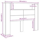 vidaXL Cabinet de Tête de Lit avec LED avec étagère Chêne Artisanal