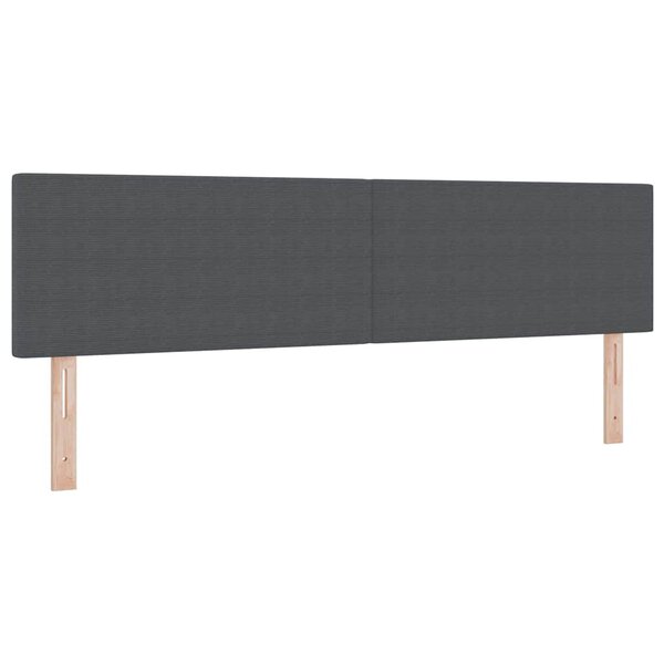 vidaXL Tête de lit avec tête de lit Gris foncé 180 cm Tissu côtelé