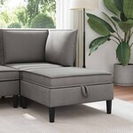vidaXL Pouf avec Rangement Gris foncé Velours