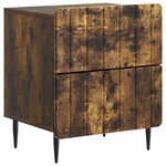 vidaXL Cabinet de chevet avec tiroir Chêne fumé 43 x 34 5 x 49 5 cm