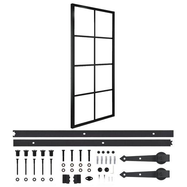 vidaXL Porte coulissante quincaillerie Aluminium et verre ESG 76x205cm