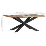 vidaXL Table de salle à manger 180x90x76cm Bois de récupération solide