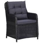 vidaXL Ensemble à manger d'extérieur 9 Pièces Résine tressée Noir