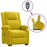 vidaXL Fauteuil de massage Jaune Velours