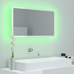 vidaXL Miroir à LED de bain Blanc brillant 80x8 5x37 cm Acrylique
