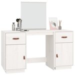 vidaXL Ensemble de coiffeuse avec miroir Blanc Bois de pin solide