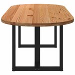 vidaXL Table à manger marron clair bois de chêne massif ovale