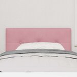 Tête de lit LED vidaXL capitonnée rose 80 cm en velours