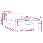 vidaXL Tête de lit à LED Gris clair 144x5x118/128 cm Velours