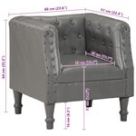 vidaXL Chaise cabriolet gris cuir véritable