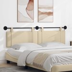 vidaXL Tête de lit suspendue Avec lumière LED Crème Tissu