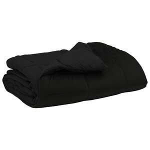 vidaXL Couette d'été 220 x 260 cm Été Microfibre (100 polyester) Noir