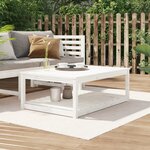 vidaXL Table de jardin blanc 121x82 5x45 cm bois massif de pin
