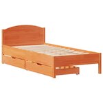 vidaXL Cadre de lit sans matelas cire marron 75x190 cm bois pin massif