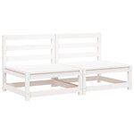 vidaXL Canapés centraux de jardin 2 Pièces blanc bois de pin massif
