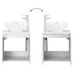 vidaXL Vanité de lavabo mural Blanc 49 5 x 44 5 x 65 cm