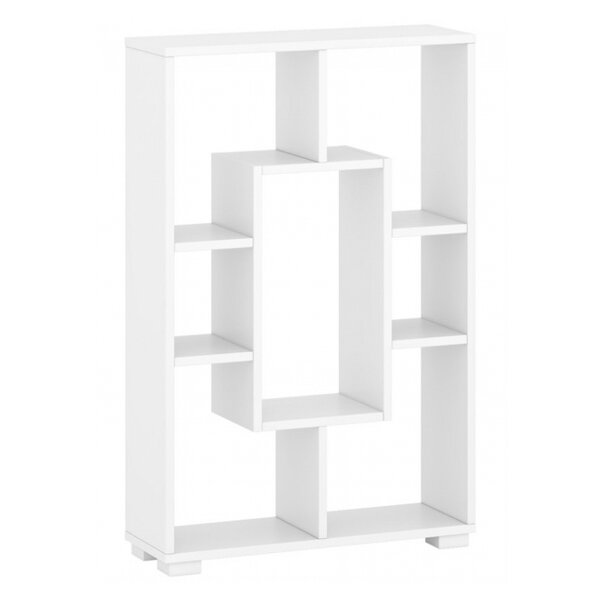 Étagère Bibliothèque sur pied ou murale 7 compartiments à 4 variantes coloris Blanc - Bois Massif