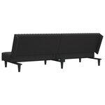 vidaXL Canapé-lit à 2 places avec repose-pied Noir Velours