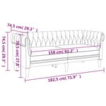 vidaXL Canapé Chesterfield 2 places taupe tissu