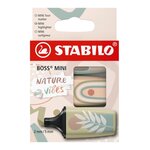 Pack de 3 marqueurs fluorescents Stabilo Boss Mini Naturevibes - Trait entre 2 et 5 mm - Encre à l'eau - Anti-dessèchement - Couleurs vert boue  vert terre et beige
