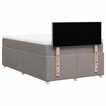 vidaXL Sommier à lattes de lit avec matelas taupe 120x190 cm tissu