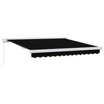 vidaXL Auvent rétractable Noir 350 x 250 cm Toile et Aluminium