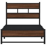 vidaXL Cadre de lit en métal sans matelas chêne marron 100x200 cm