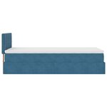 vidaXL Cadre de lit ottoman avec matelas bleu foncé 100x200 cm velours