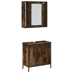 vidaXL Ensemble de meubles de salle de bain 2 Pièces Chêne fumé