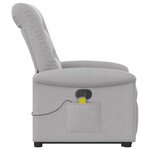 vidaXL Fauteuil de massage inclinable gris nuage tissu