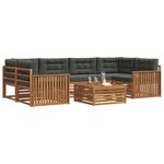 vidaXL Ensemble de canapés d'extérieur 7 pc Naturel et Anthracite