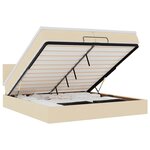 VidaXL Cadre de lit ottoman avec matelas crème 200x200 cm tissu