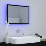 vidaXL Miroir à LED de salle de bain Noir 60x8 5x37 cm Acrylique