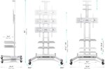 Onkron ts1552 wht support tv sur piedà  roulettes pour des téléviseurs de 40 à 70 pouces blanc