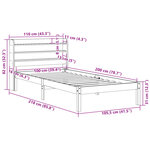 vidaXL Cadre de lit sans matelas blanc 100x200 cm bois de pin massif