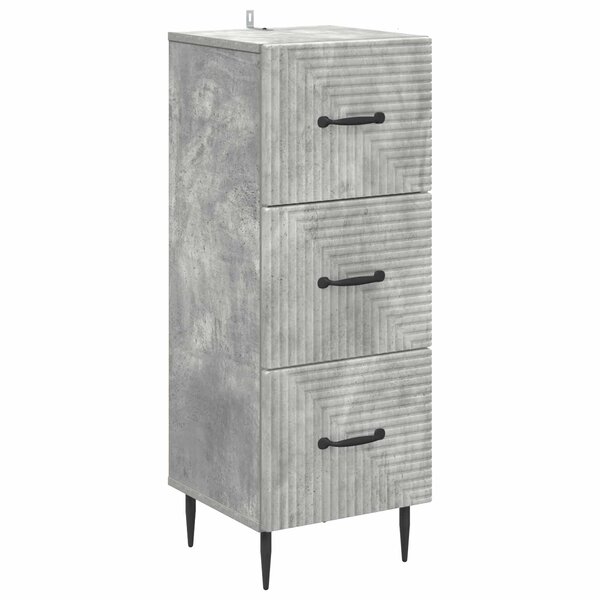 vidaXL Armoire à tiroirs Gris béton 33 x 34 5 x 89 5 cm