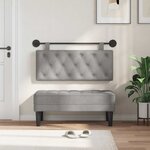 vidaXL Tête de lit suspendue Avec lumière LED Gris clair Velours