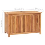 Vidaxl boîte de rangement de jardin 90x50x58 cm bois de teck solide